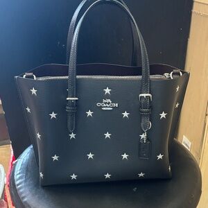 Coach Black Tote with White Star Accents